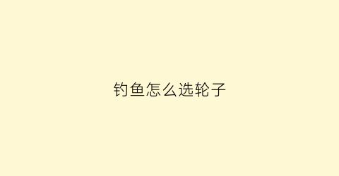 钓鱼怎么选轮子(钓鱼渔轮怎么选)