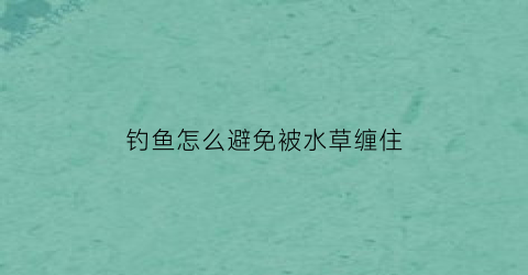 “钓鱼怎么避免被水草缠住(钓鱼被水草挂住怎么处理)