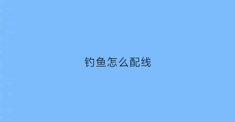 钓鱼怎么配线(钓鱼什么子线最好)