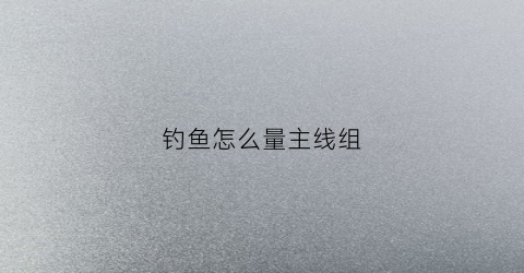 钓鱼怎么量主线组(主线钓鱼斤数)