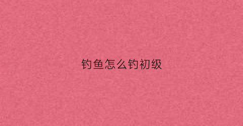 钓鱼怎么钓初级(如何开始钓鱼)