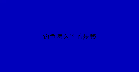 钓鱼怎么钓的步骤