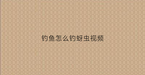 钓鱼怎么钓蚜虫视频(钓鱼怎么钓蚜虫视频教学)