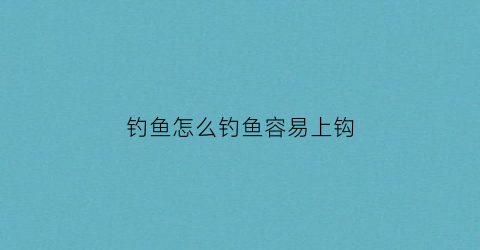 钓鱼怎么钓鱼容易上钩(钓鱼怎么能钓上)