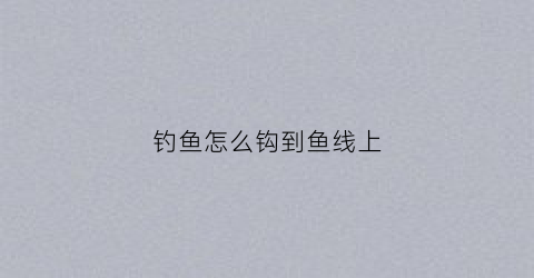 钓鱼怎么钩到鱼线上(怎样上鱼钩线)
