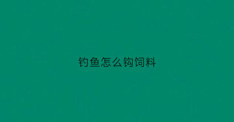 钓鱼怎么钩饲料(钓鱼饲料怎么捏钩上面)