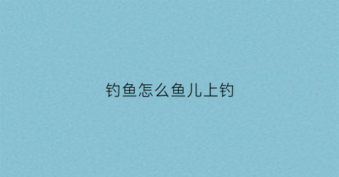 钓鱼怎么鱼儿上钓(鱼要怎么钓才上钩)