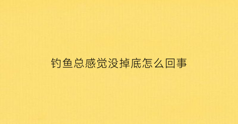 钓鱼总感觉没掉底怎么回事(钓鱼鱼不下底怎么办)