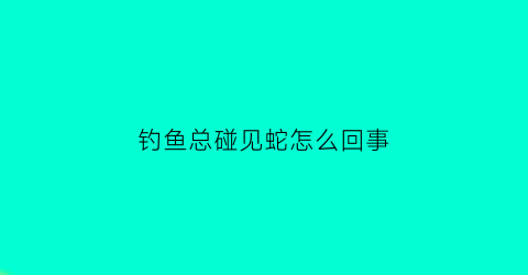 “钓鱼总碰见蛇怎么回事(遇见钓鱼的怎么办)