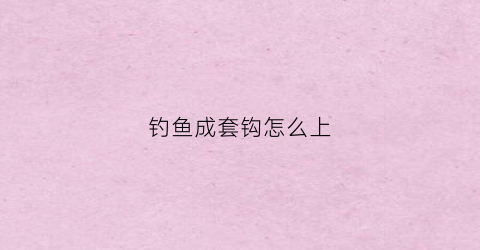 钓鱼成套钩怎么上(鱼钩的套法怎么套)