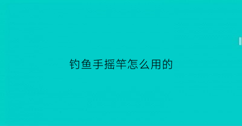 钓鱼手摇竿怎么用的(钓鱼手摇杆怎么用)