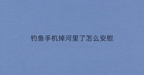 钓鱼手机掉河里了怎么安慰(手机掉鱼塘)
