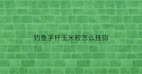 钓鱼手杆玉米粒怎么挂钩