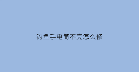钓鱼手电筒不亮怎么修(钓鱼电筒多少钱一个)