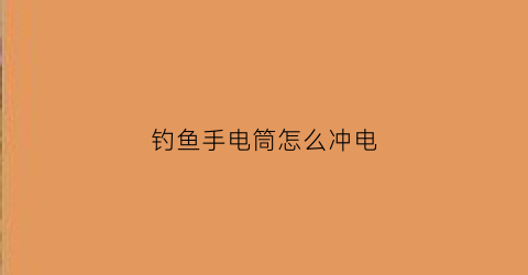 钓鱼手电筒怎么冲电(野钓用手电筒照着行吗)