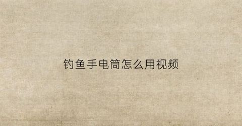 钓鱼手电筒怎么用视频