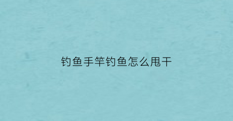 钓鱼手竿钓鱼怎么甩干(手竿怎么甩的远一点)