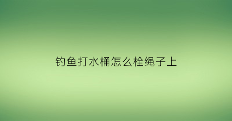 钓鱼打水桶怎么栓绳子上(钓鱼打水桶买多大的)