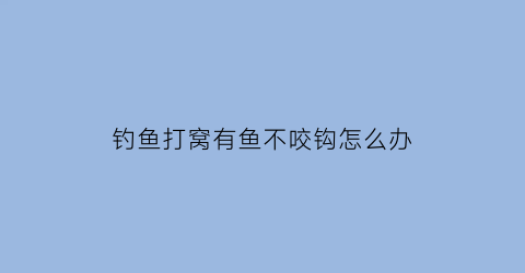 “钓鱼打窝有鱼不咬钩怎么办(打窝钓不到鱼)