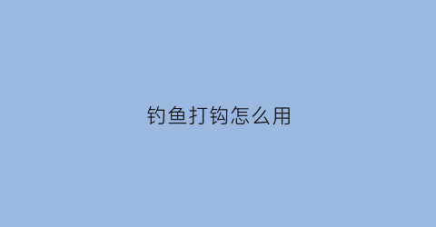 钓鱼打钩怎么用(怎样打钓鱼钩的结)