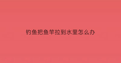 钓鱼把鱼竿拉到水里怎么办(鱼竿被拉下水会浮上来吗)