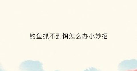 钓鱼抓不到饵怎么办小妙招(钓不到鱼怎么办用什么钓)