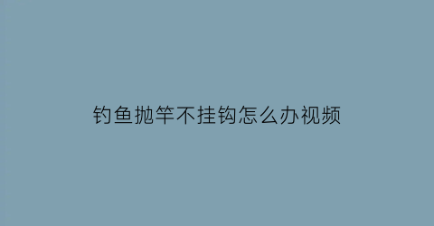 钓鱼抛竿不挂钩怎么办视频(抛竿钓不到鱼的原因)