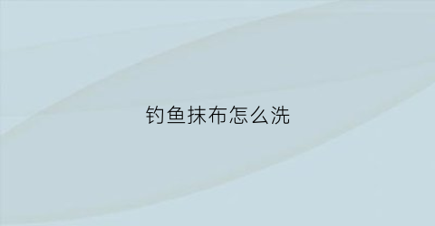 钓鱼抹布怎么洗(抹布挂钩)