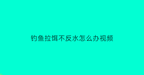 钓鱼拉饵不反水怎么办视频(拉饵拉不起来是水多了还是少了)