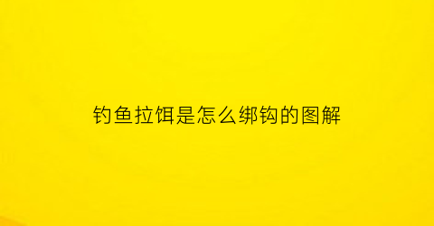 钓鱼拉饵是怎么绑钩的图解(钓鱼拉饵是怎么绑钩的图解视频)