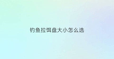 钓鱼拉饵盘大小怎么选(钓鱼拉饵盘大小怎么选择)