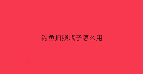 钓鱼拍照瓶子怎么用(钓鱼的瓶子怎么做)