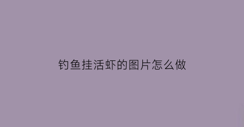 钓鱼挂活虾的图片怎么做(钓鱼挂活虾技巧图片)