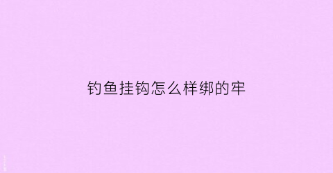 钓鱼挂钩怎么样绑的牢(鱼钩挂钩怎么绑)