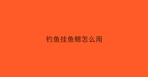 钓鱼挂鱼鳃怎么用(挂鱼饲料怎样挂钩)