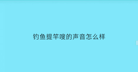 钓鱼提竿嗖的声音怎么样(鱼竿提竿有异响)