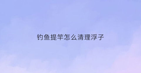 钓鱼提竿怎么清理浮子