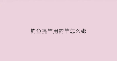 钓鱼提竿用的竿怎么绑(鱼竿提竿动作)