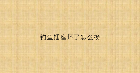 钓鱼插座坏了怎么换(钓鱼插座坏了怎么换新的)