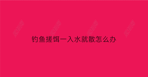 钓鱼搓饵一入水就散怎么办(搓饵下去就散了)