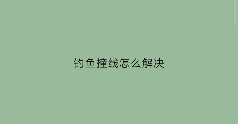 钓鱼撞线怎么解决(鱼撞线不咬钩是什么情况)