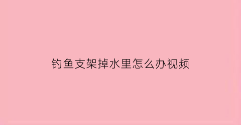 钓鱼支架掉水里怎么办视频(钓鱼支架后挂怎么装)