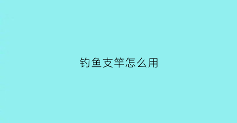 钓鱼支竿怎么用(钓鱼竿支点在哪里)