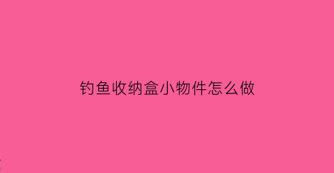 “钓鱼收纳盒小物件怎么做(钓鱼收纳盒买多大的合适)