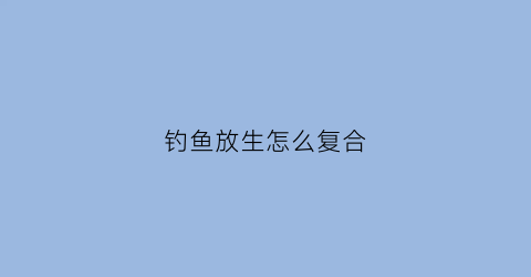 钓鱼放生怎么复合(钓小鱼放生)