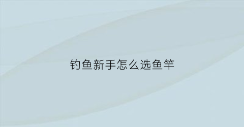 钓鱼新手怎么选鱼竿