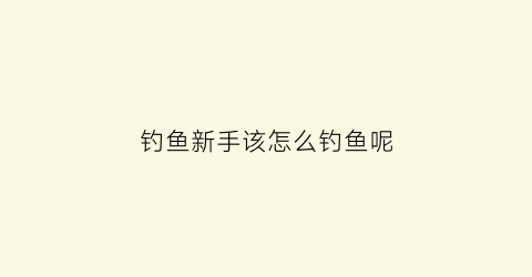 钓鱼新手该怎么钓鱼呢(新手钓鱼全教程)