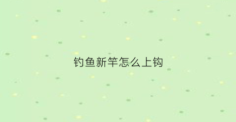 钓鱼新竿怎么上钩(钓鱼新竿怎么上钩视频教程)
