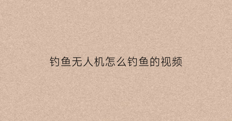 钓鱼无人机怎么钓鱼的视频(钓鱼无人机怎么钓鱼的视频教程)