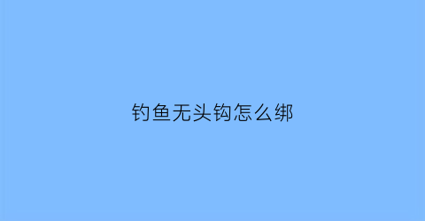 钓鱼无头钩怎么绑(钓鱼无头钩怎么绑鱼线)